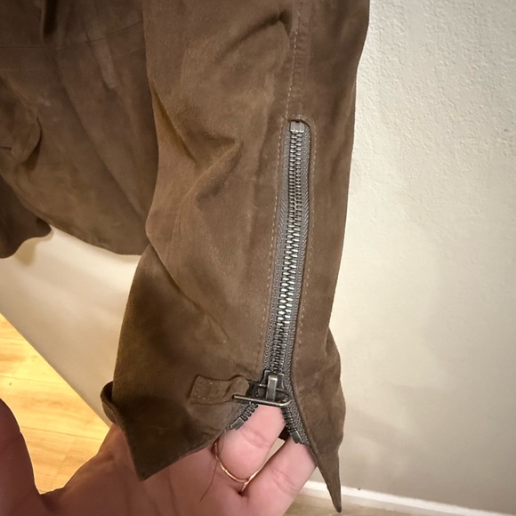 Windsor Brown Suede Moto Jacket Size 34 - Picture 4 of 9